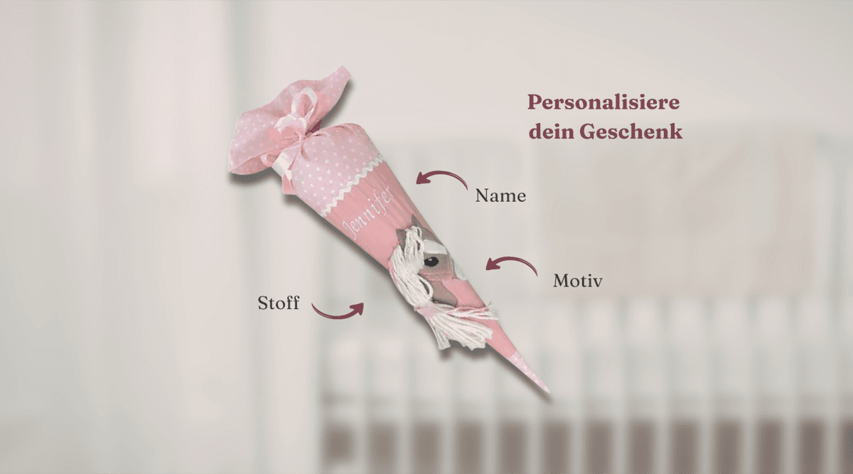 Personalisiere dein Geschenk — Stoff, Name und Motiv individuell wählbar
